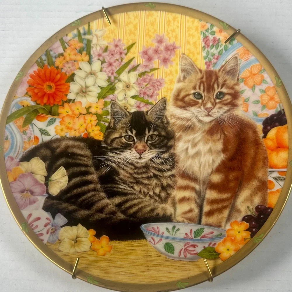 Lenox Pepper & Ginger, Anne Mortimer Collectable Decorative Cat Plate W/ Hanger